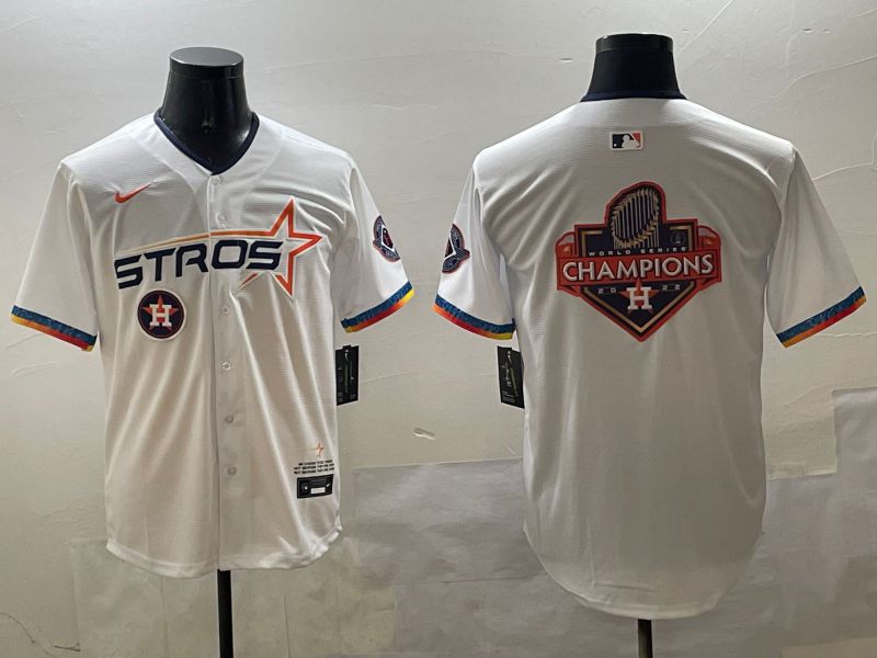 Men Houston Astros Blank White Fourth generation Joint Name 2025 Nike MLB Jersey style 20->houston astros->MLB Jersey